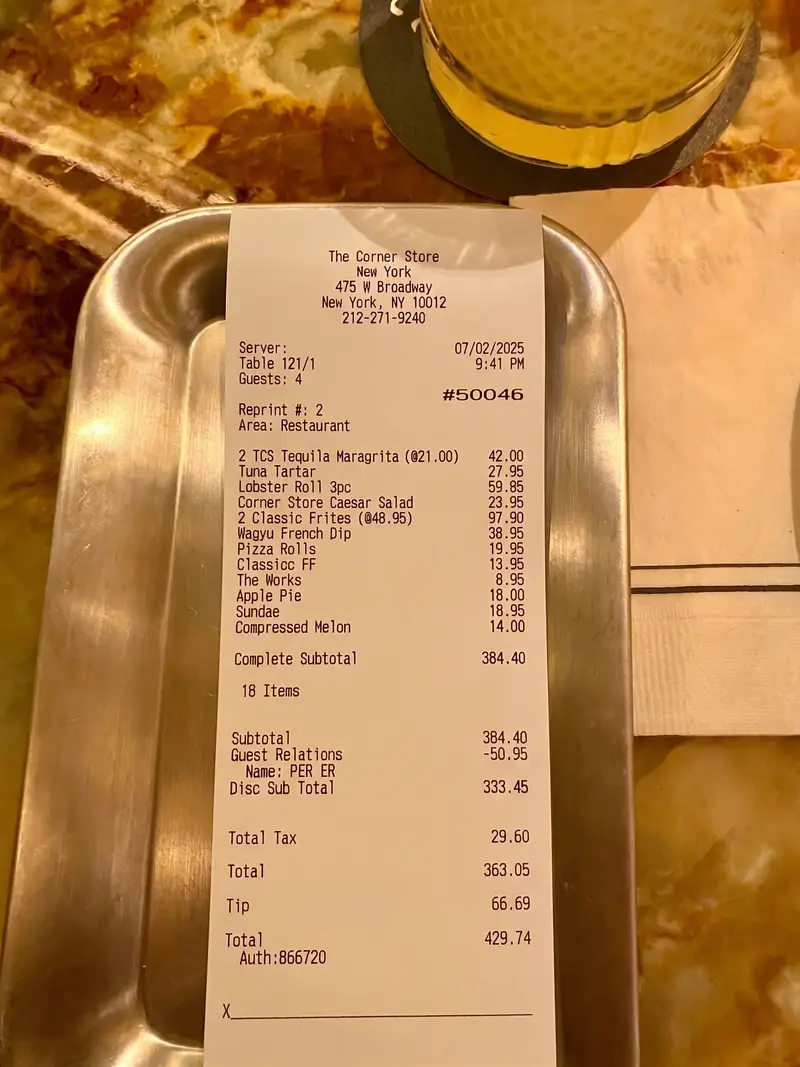 Paper receipt seen through the camera